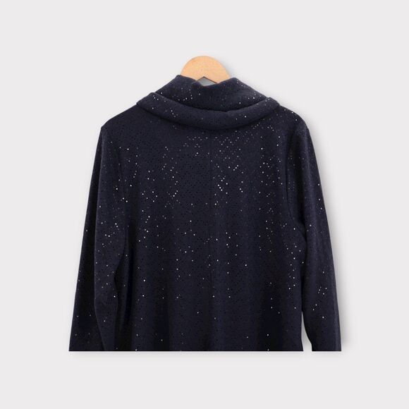 NWT Lane Bryant Sweater Plus Size 14/16 Cowl Neck Blue Sequins Stretch Pullover - Picture 10 of 16